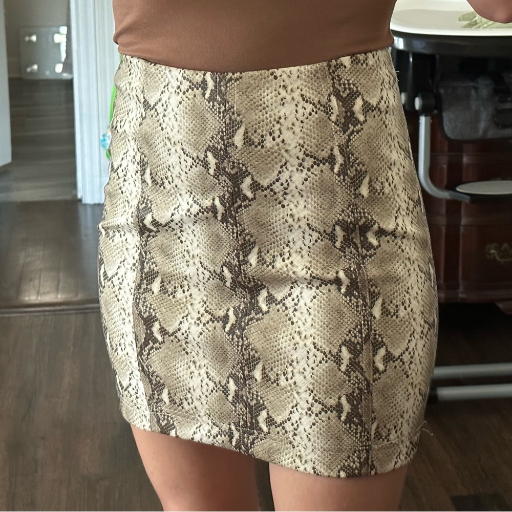 Honey Belle Faux Leather Skirt